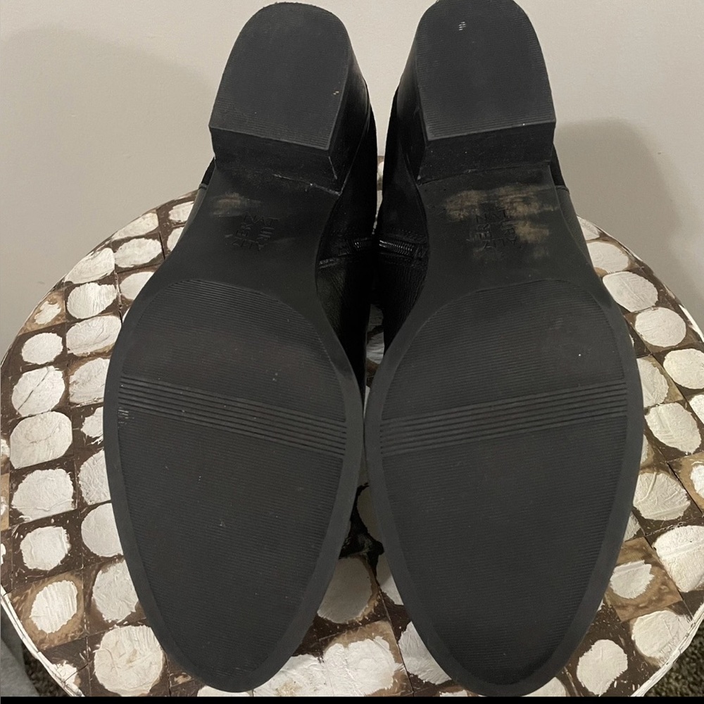 Naturalizer Wanya Comfort Ankle Boots Black Leather Suede 12 Medium - Picture 7 of 8